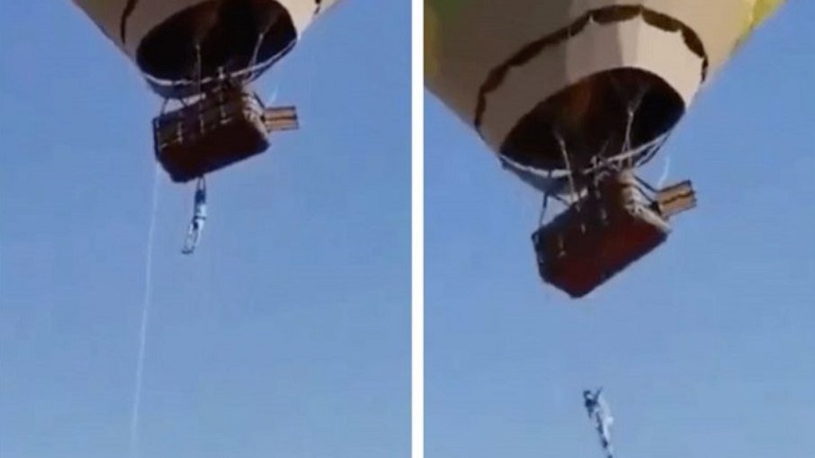 Susto! Homem fica pendurado em balão no México (VÍDEO)