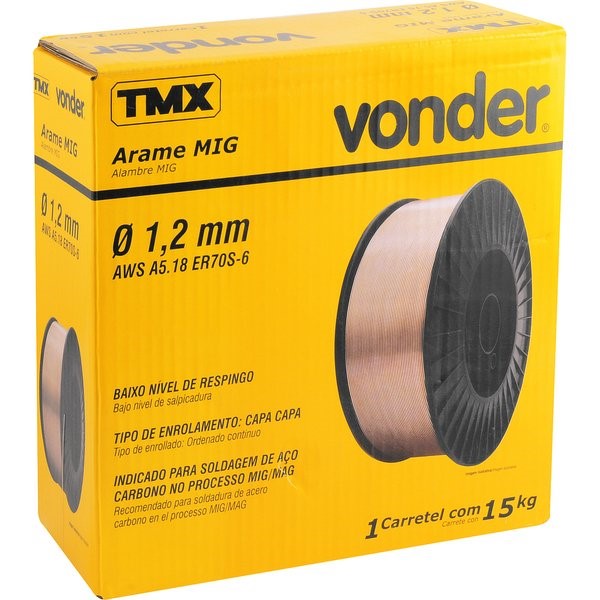 Arame MIG 1,2 mm, carretel com 15 kg, VONDER Arame MIG 1,2 mm, carretel com 15 kg, VONDER