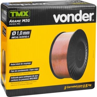 Arame MIG 1,0 mm, carretel com 15 kg, TMX VONDER Arame MIG 1,0 mm, carretel com 15 kg, TMX VONDER