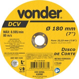 Disco de corte 180 - Vonder Disco de corte 180 - Vonder